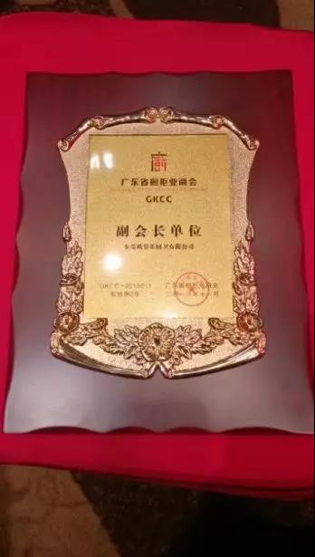 东莞欧景乐厨卫有限公司荣获副会长单位